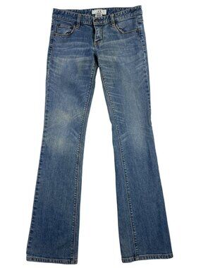 A|X Armani Exchange Women's 2R Low Rise Bootcut Jeans Blue Denim Stretch Whisker